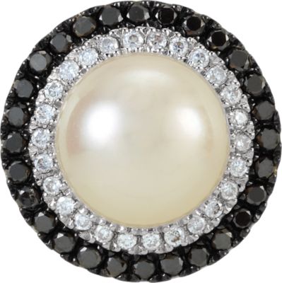 Freshwater Cultured Pearl & Diamond Earrings