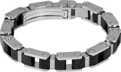 Amalfi™ Stainless Steel Bracelet & .25ct tw with Black Rubber