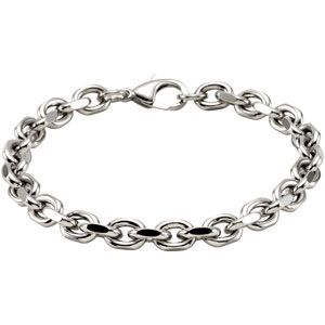 Stainless Steel Oval Rolo Bracelet or Necklace