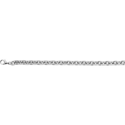 Stainless Steel Diamond Cut Oval Rolo Bracelet or Chain