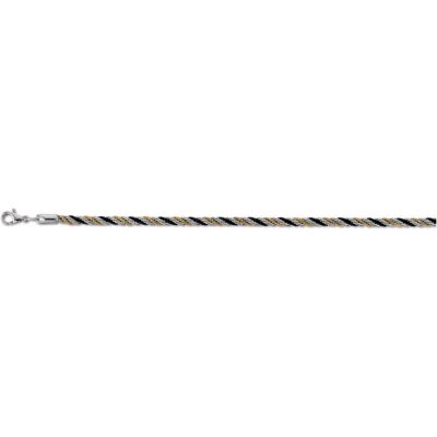 Stainless Steel with Gold & Black Immerse Plated Box Chain