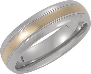 Titanium Band with 14kt Yellow Inlay
