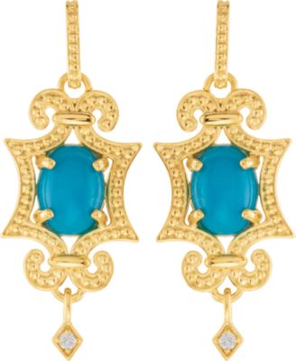Granulated Design Dangle Earrings