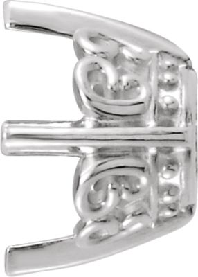 Oval Butterfly Scroll Setting For Earring Assembly