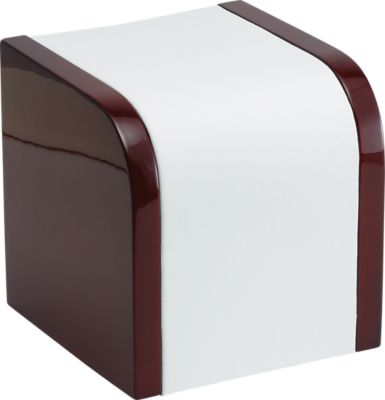 White Leatherette Large Riser with Cherrywood Trim