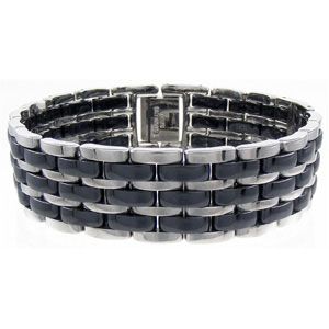 Ceramic Couture&trade; & Stainless Steel Link Bracelet