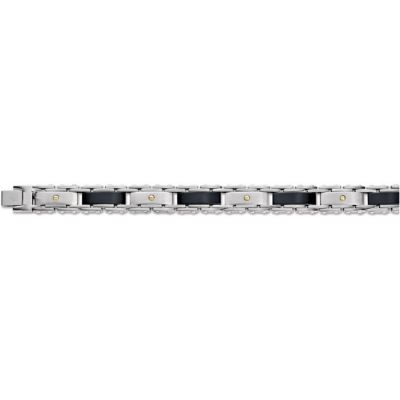 Ceramic Couture&trade; & Stainless Steel Bracelet with 14kt Yellow Screws