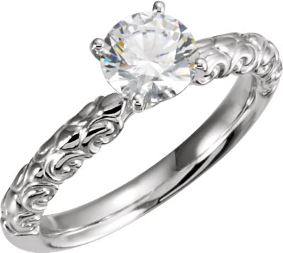 Sculptural-Inspired Engagement Ring Base or Eternity Band