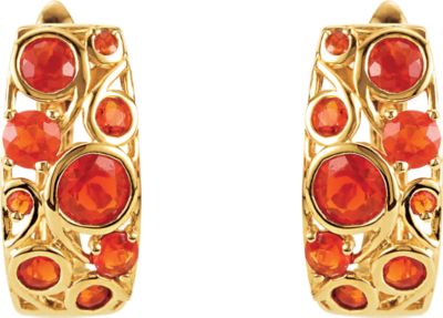 Genuine Mexican Fire Opal Earrings