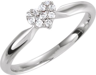 Heart Design Cubic Zirconia Pave´ Ring