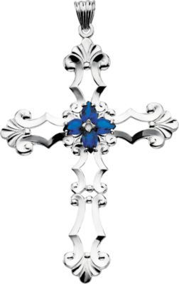 Cross with Imitation Birthstones