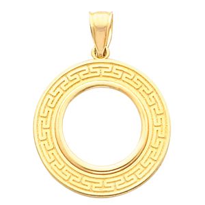 Tab Back Greek Key Frame Pendant