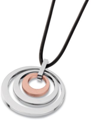 Amalfi&trade; Stainless Steel Circle Pendant on 17