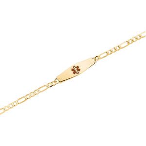 Engravable Medical ID Bracelet with Red Enamel