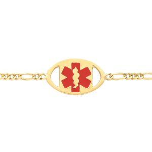 Oval Medical I.D. Bracelet with Figaro Chain