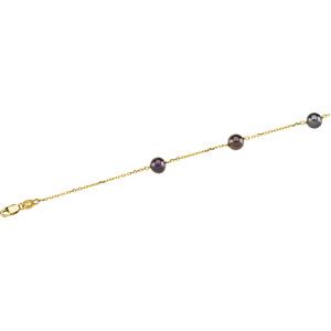 5 mm Cultured Black Pearl Station Necklace or Bracelet