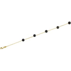 6 mm Black Onyx Station Necklace