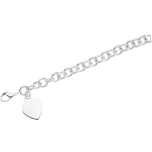 9.75 mm Cable Bracelet with Heart
