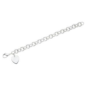 9.75 mm Cable Bracelet with Heart