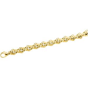 13.75 mm Satin, Handmade, Flat Link Chain