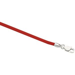 Cherry Red Rubber Cord Necklace - 1.5mm