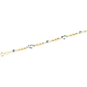2.5 mm Rope Anklet With White Mirror Beads & Hearts