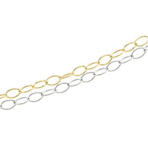 6 mm Two Tone, Double Row, Oval Link Chain