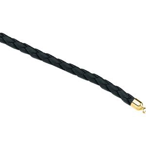 5 mm Black Braided Leather Cord