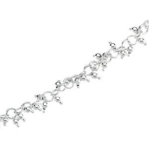 Linked Ring Chain with Hanging Beads