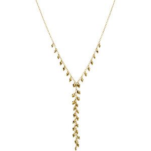 Gold Fashion Cascading Diamond Cut Bead Necklace