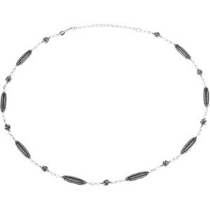 Sterling Silver Dangle Fashion Chain with Oxidized Beads
