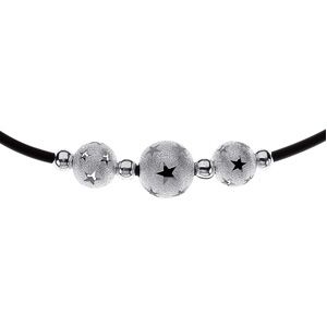 Rubber Cord Necklace or Bracelet with Sterling Silver Beads