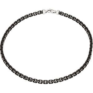 Sterling Silver chain with black lacquer