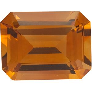 Emerald/Octagon Genuine Citrine