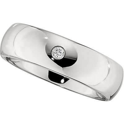 7.0mm Dura Cobalt&trade; .05 ct Diamond Band with Steel Bezel