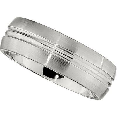 Dura Cobalt&trade; Band with Satin Finish & Grooves