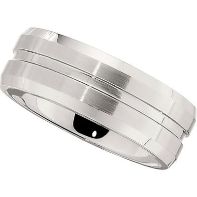Dura Cobalt&trade; Band with Satin Finish & Grooves