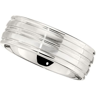 Dura Cobalt&trade; Band with Satin Finish & Grooves