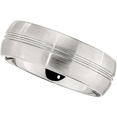 Dura Cobalt&trade; Band with Satin Finish & Grooves
