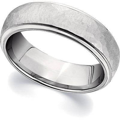 Dura Cobalt&trade; Ridged Band with Hammered Finish