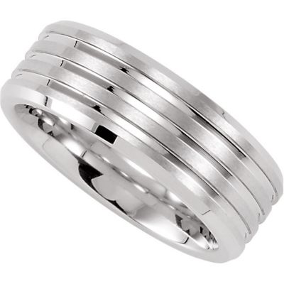 Dura Cobalt&trade; Band with Satin Finish & Grooves