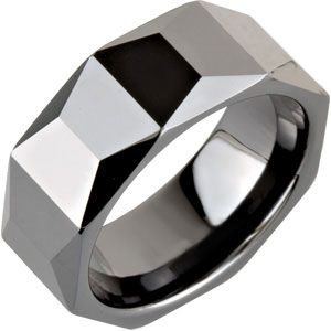 8.0mm Ceramic Couture&trade; Faceted Band