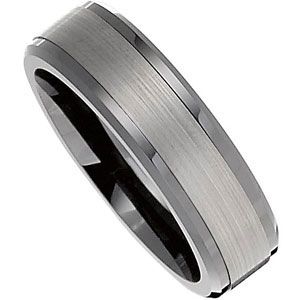 Ceramic Couture&trade; Band with Dura Tungsten&reg; Inlay Center