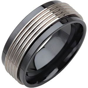 9mm Ceramic Couture&trade; Band with Dura Tungsten&reg;  Inlay