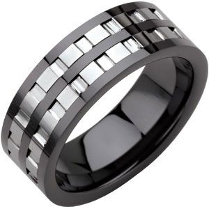 Ceramic Couture&trade; Band with Dura Tungsten&reg; Inlay