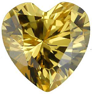 Heart Lab Created Yellow Cubic Zirconia