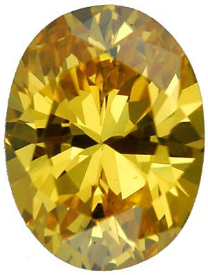 Oval Lab Created Yellow Cubic Zirconia