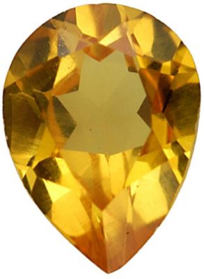 Pear Lab Created Yellow Cubic Zirconia