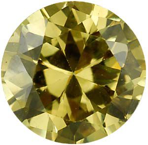 Round Lab Created Yellow Cubic Zirconia