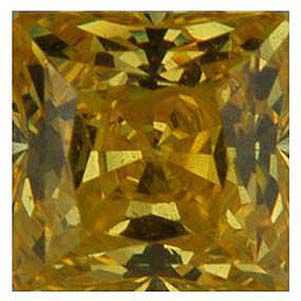 Square Lab Created Yellow Cubic Zirconia